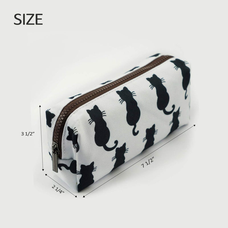 LParkin Cute Black Cat Pencil Case Pouch Gift Bag Storage Makeup Case Cosmetics Stationary Kawaii Pencil Box Office Travel Zipper Closure Portable Multi-Purpose - Image 2